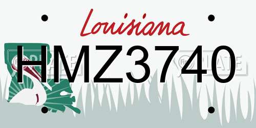 HMZ3740 Louisiana License Plate