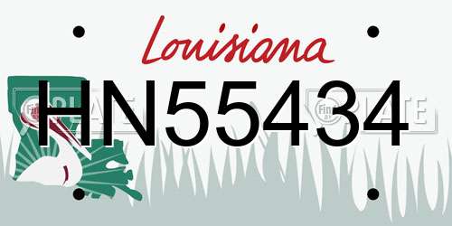 HN55434 Louisiana License Plate