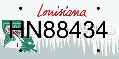 HN88434 Louisiana License Plate