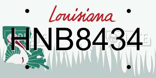 HNB8434 Louisiana License Plate