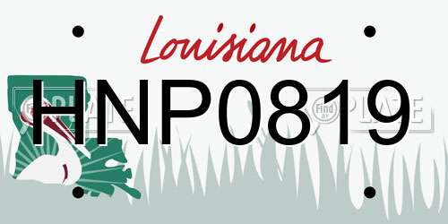 HNP0819 Louisiana License Plate