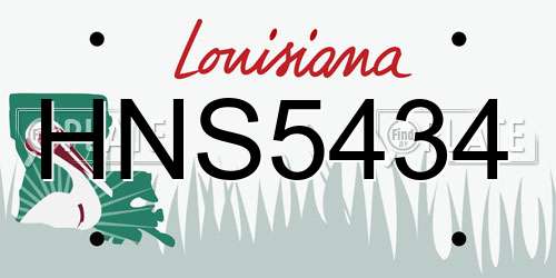 HNS5434 Louisiana License Plate