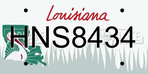HNS8434 Louisiana License Plate