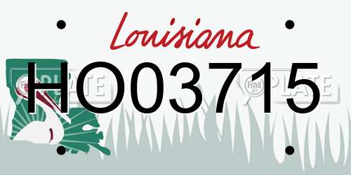 HO03715 Louisiana License Plate