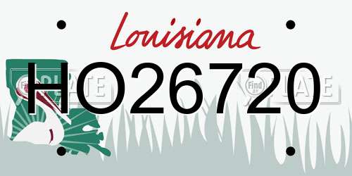 HO26720 Louisiana License Plate