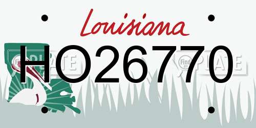 HO26770 Louisiana License Plate