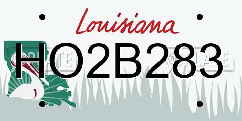 HO2B283 Louisiana License Plate