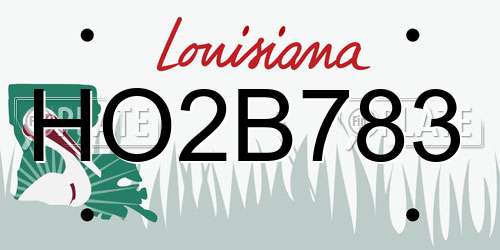 HO2B783 Louisiana License Plate