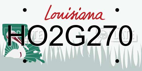 HO2G270 Louisiana License Plate
