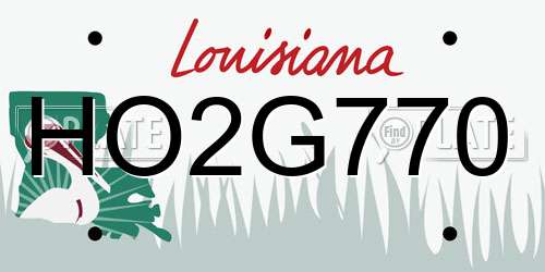 HO2G770 Louisiana License Plate