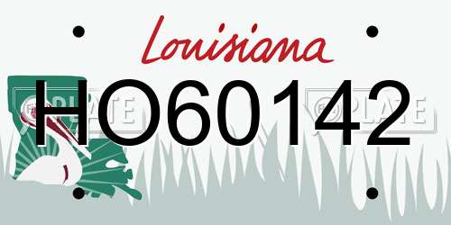HO60142 Louisiana License Plate