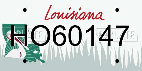 HO60147 Louisiana License Plate