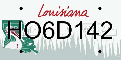 HO6D142 Louisiana License Plate