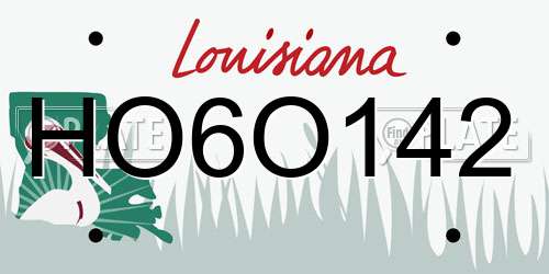 HO6O142 Louisiana License Plate