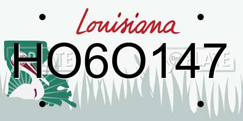 HO6O147 Louisiana License Plate