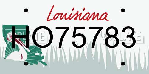 HO75783 Louisiana License Plate