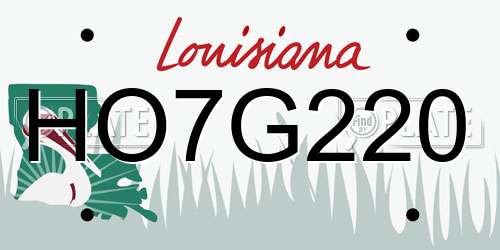 HO7G220 Louisiana License Plate