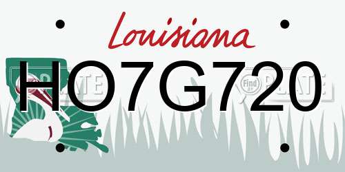 HO7G720 Louisiana License Plate