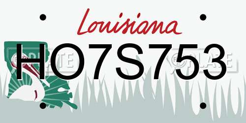 HO7S753 Louisiana License Plate