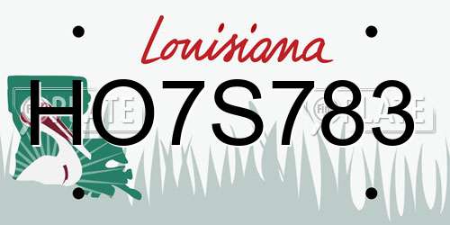 HO7S783 Louisiana License Plate