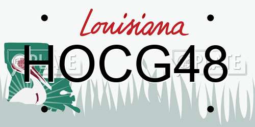HOCG48 Louisiana License Plate