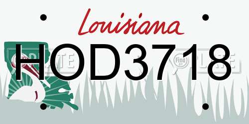 HOD3718 Louisiana License Plate