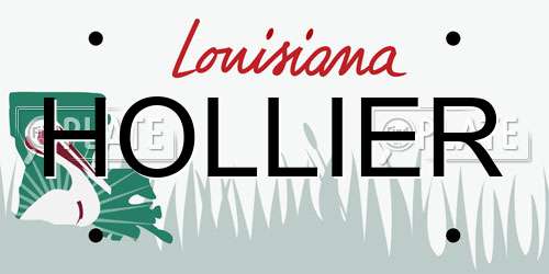 HOLLIER Louisiana License Plate