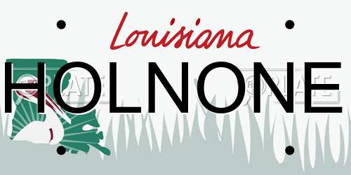 HOLNONE Louisiana License Plate