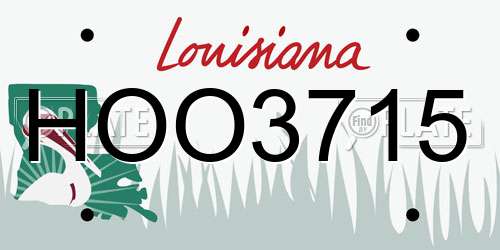 HOO3715 Louisiana License Plate