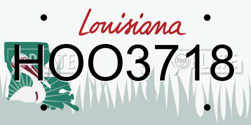 HOO3718 Louisiana License Plate