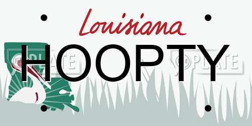 HOOPTY Louisiana License Plate