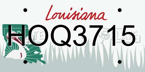 HOQ3715 Louisiana License Plate