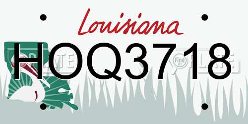 HOQ3718 Louisiana License Plate