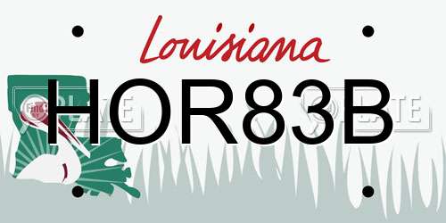 HOR83B Louisiana License Plate