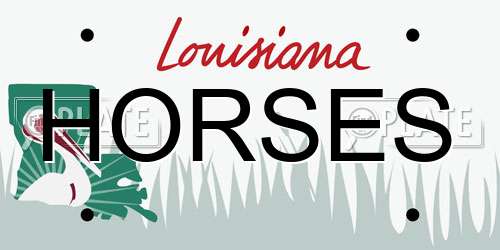 HORSES Louisiana License Plate