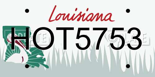 HOT5753 Louisiana License Plate