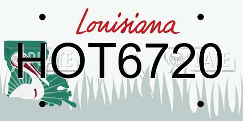 HOT6720 Louisiana License Plate