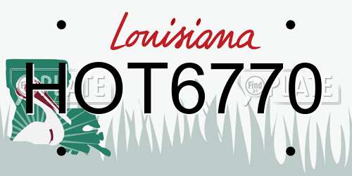 HOT6770 Louisiana License Plate