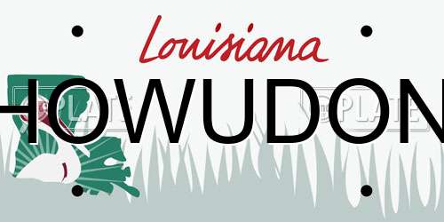 HOWUDON Louisiana License Plate