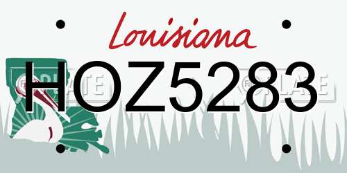 HOZ5283 Louisiana License Plate