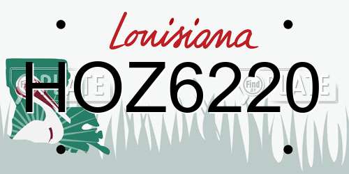 HOZ6220 Louisiana License Plate