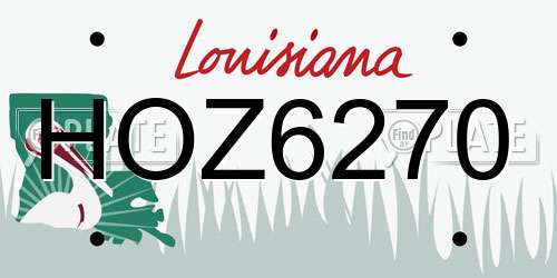 HOZ6270 Louisiana License Plate