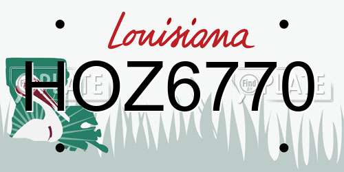 HOZ6770 Louisiana License Plate