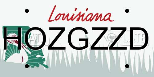 HOZGZZD Louisiana License Plate