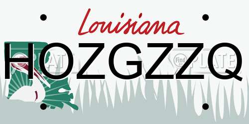 HOZGZZQ Louisiana License Plate