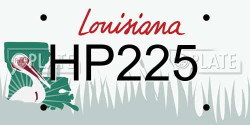 HP225 Louisiana License Plate