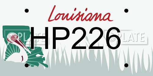 HP226 Louisiana License Plate