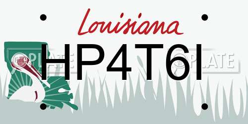 HP4T6I Louisiana License Plate