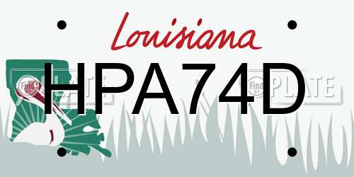 HPA74D Louisiana License Plate