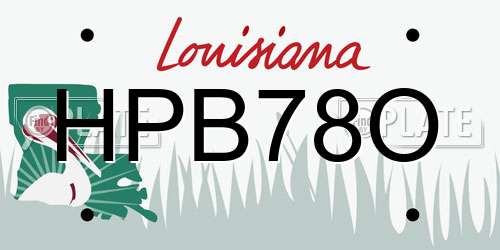 HPB78O Louisiana License Plate